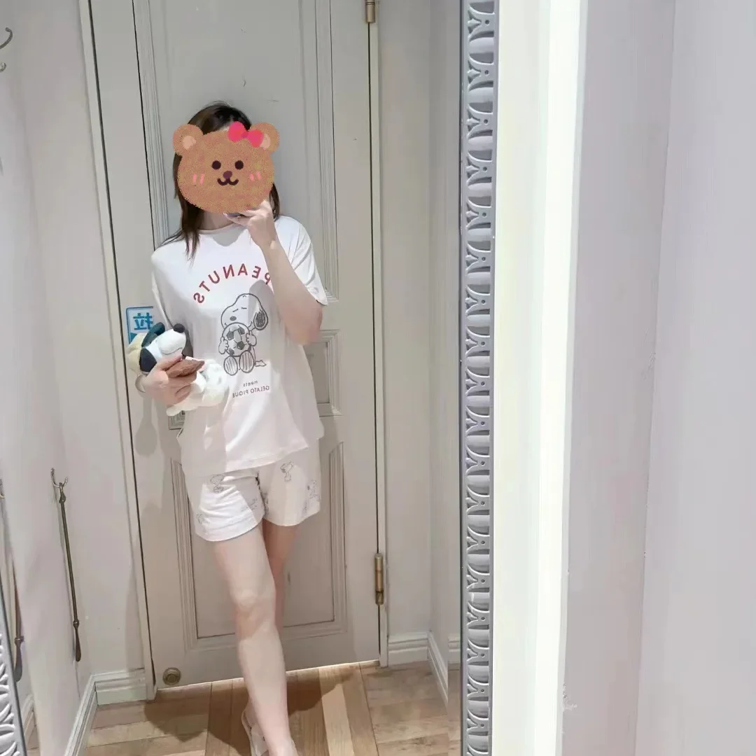 Pajamas Set Room Wear Ladies One Piece Summer Shorts Shorts Sleepwear Loungwear T-shirt Trousers, Nightwear Modal (with tags)