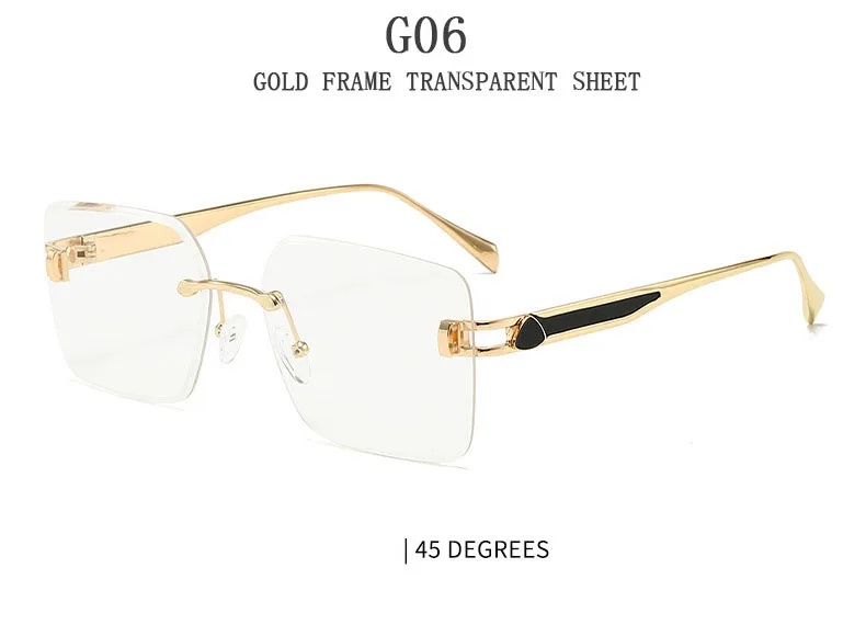 2023 randlose Sonnenbrille Frauen Trendy Vintage Quadratische Mode Gläser Sonnencreme Lentes De Sol Mujer Lunette Soleil Femme Zonnebril – Detail 23
