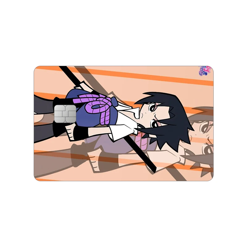 Naruto Card Sticker Uzumaki Sasuke Uchiha Itachi Hinata Hyuga ID Campus Decor Anime Cartoon Boy Decals Credit Card Paster Gift view 2
