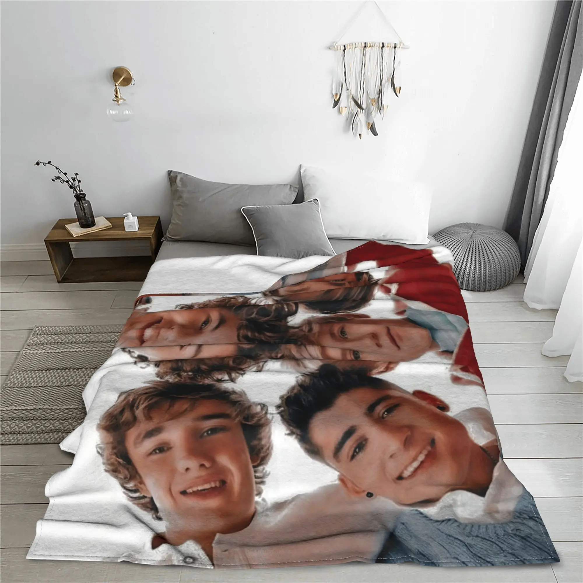 1D Rock One Directions Blanket Fleece Summer  Multi-function Super Soft Throw Blankets for Bed Bedroom Quilt