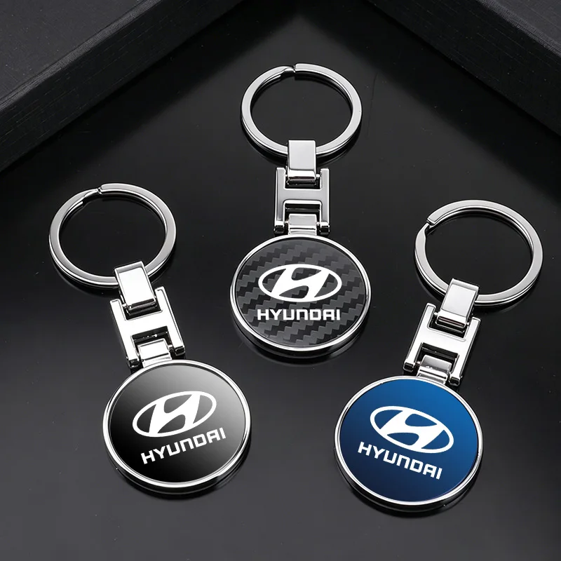 Emblema de Metal para Chaveiro de Carro Hyundai Tucson Accent Elantra Santa Fe Sonata I10 I20 I30 Ix35 I40 Acessório de Chaveiro