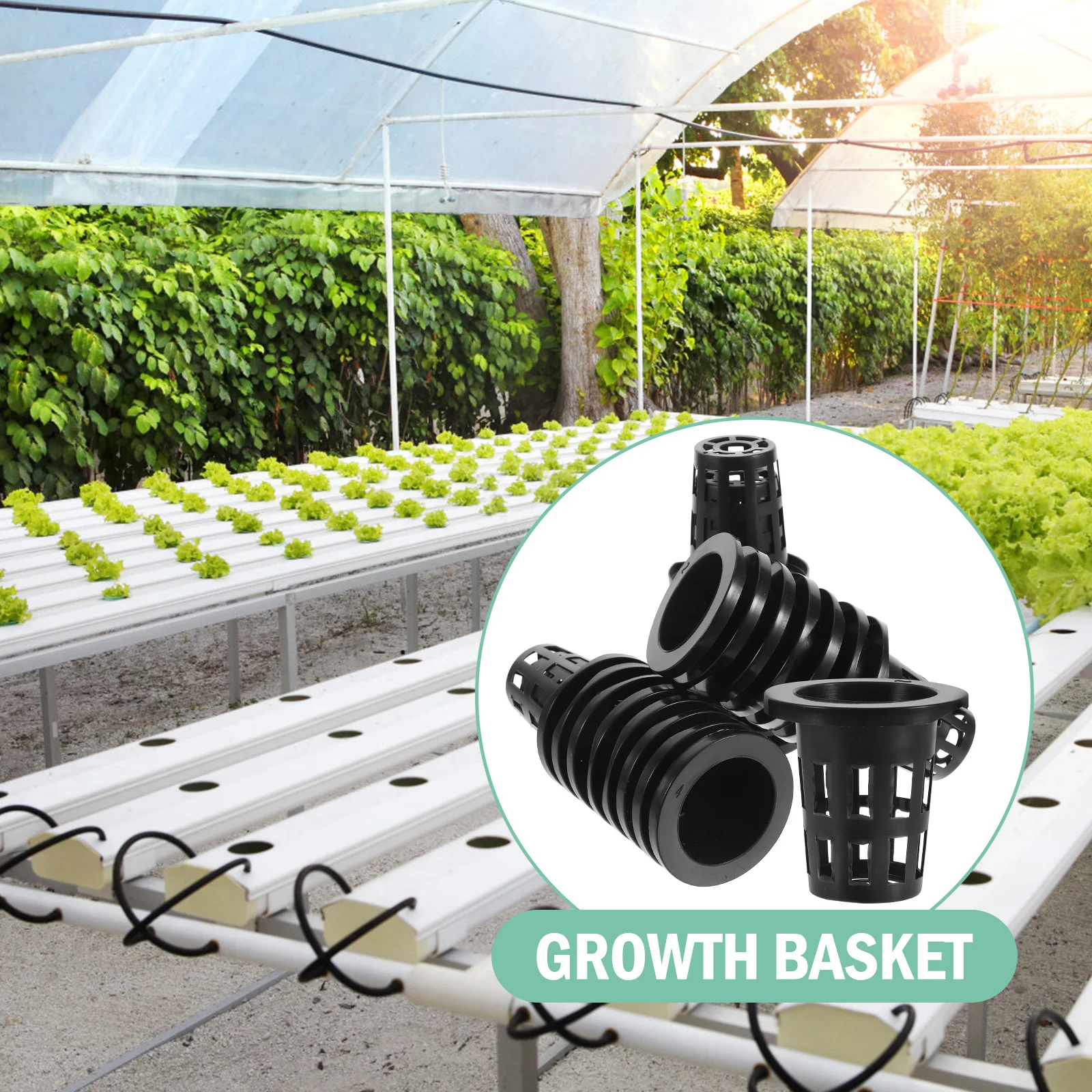 

50pcs Plastic Planting Baskets Hydroponic Net Cups Durable Flowerpot Garden Greenhouse Balcony Vegetables Herbs