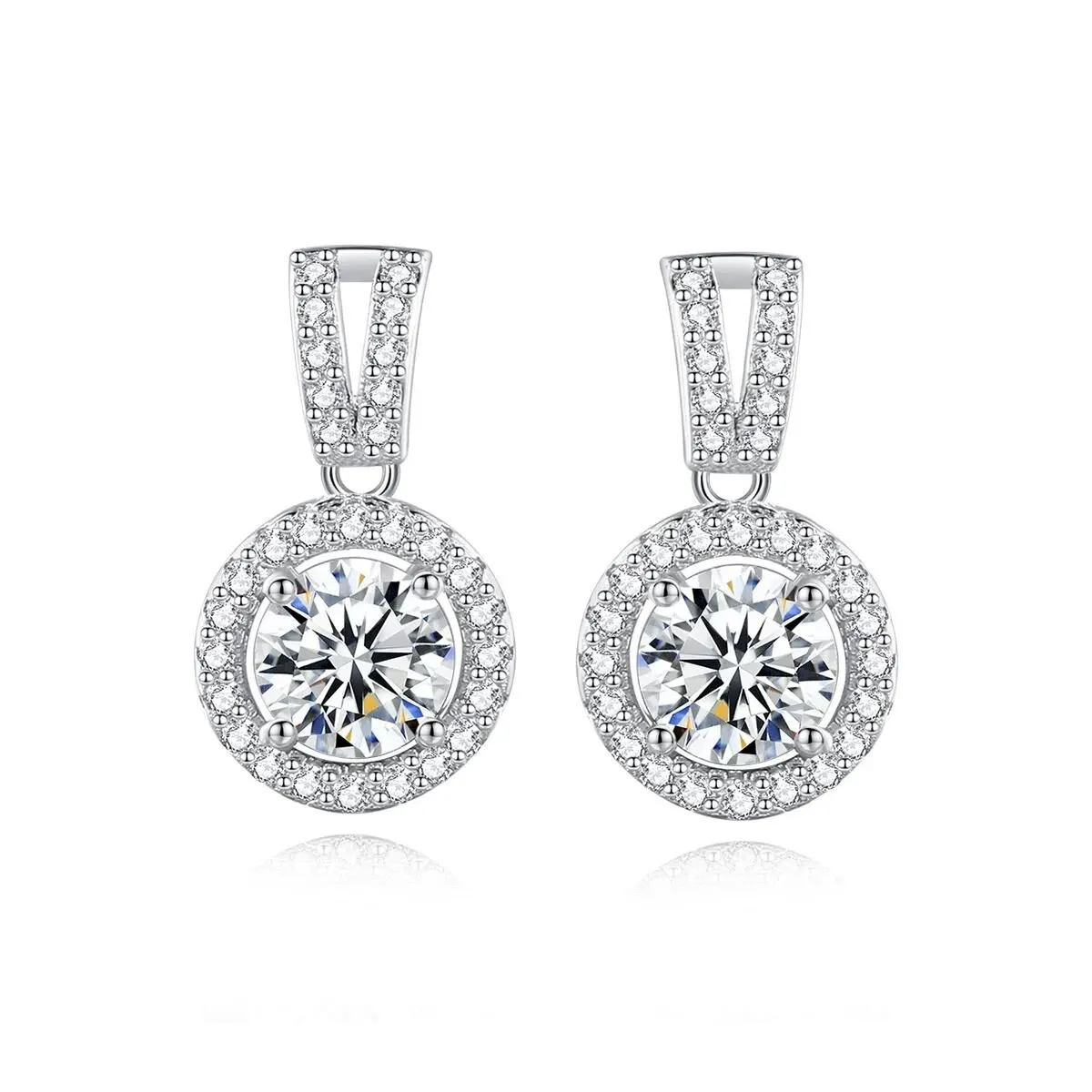 Moissanite Drop Earrings 925 Silver Women Luxury Real GRA I Ct Bridal Wedding Engagement Earing Fine Jewelry Free Shipping