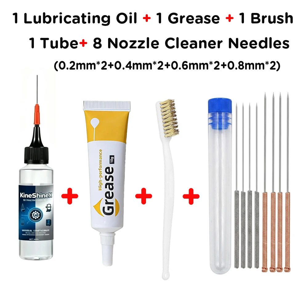 3D-Drucker 4-in-1 Wartungsset Schmieröl Hochleistungsfett Reinigungsbürste für Bambu Lab Creality Ender 3D-Teile