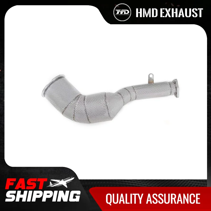 

HMD Exhaust System High Flow Performance Downpipe for Audi S6 S7 C8 2.9T 2020+ OPF Version With Heat Shield Racing Pipe