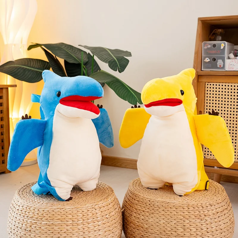 

Cartoon Wings Dino Plushies Dolls Soft Stuffed Animals Pterosaur Kids Toys Funny Student Popular Backpack for Child Gifts Decor