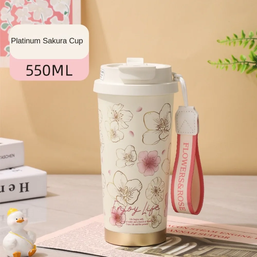 

New 530ml/550ml Coffee Cup Large Capacity Stainless Steel Insulated Cup Portabl Double-layer American Coffee Mug Drinkware