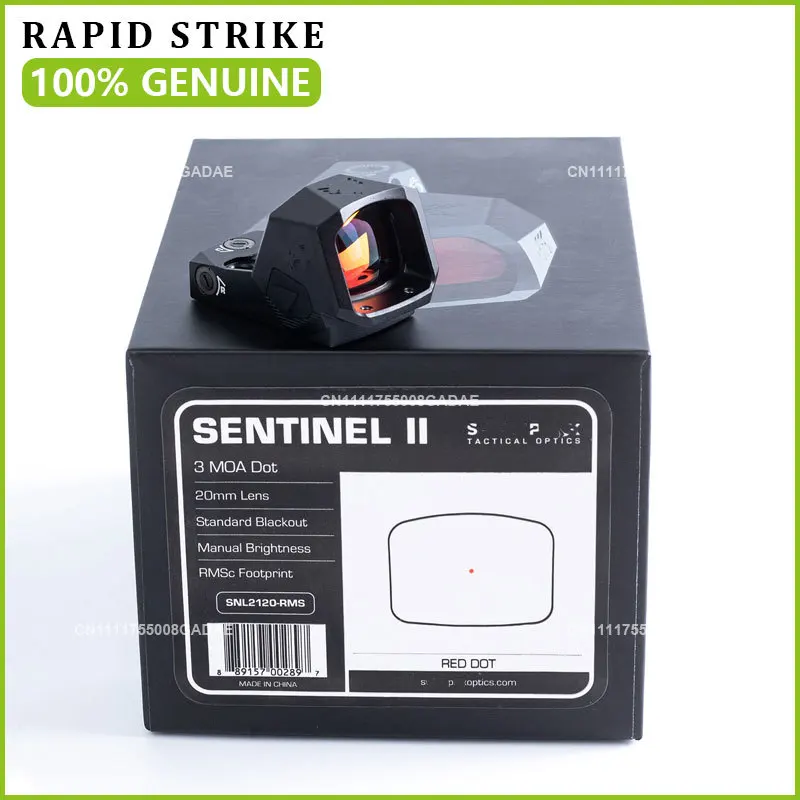 

【GENUINE】SENTINEL II Ultra-Compact 3 MOA Red Dot Sight 1x20MM RMSC Footprint G43X/G48X/P365XL/Hellcat Pistol Handgun Optic Sight