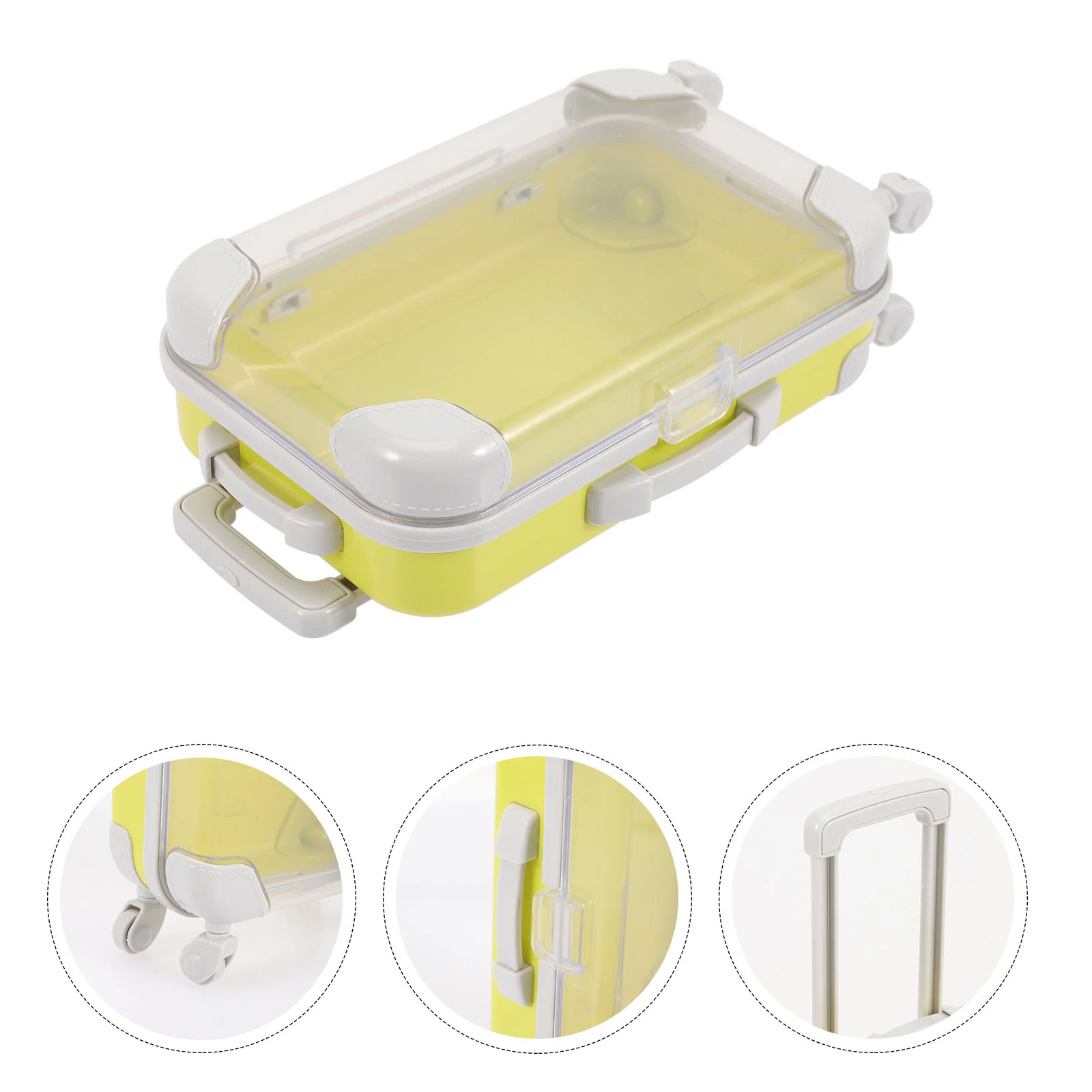 Mini Trolley Case Toy Suitcase House Baby Room Dolls Luggage Accessories Plastic Miniature Toddler Rolling