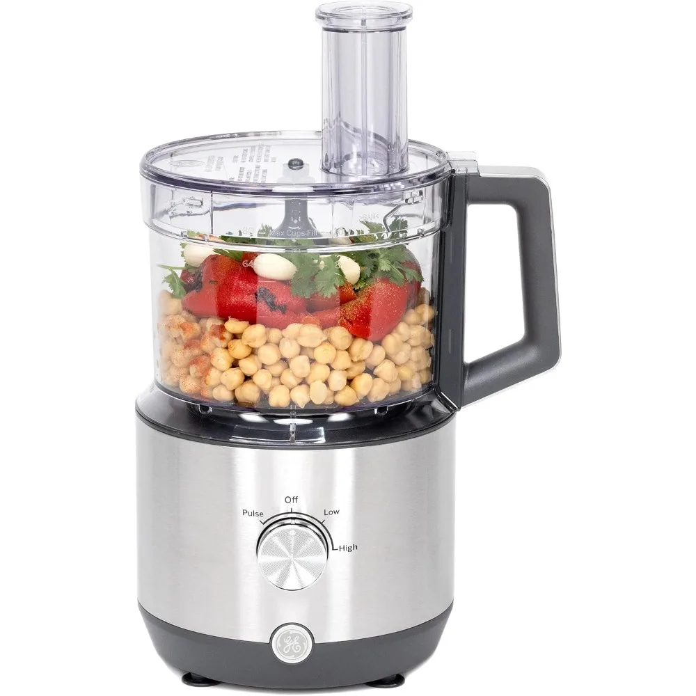 Food Processor 12 Cup  Complete with 3 Feeding Tubes & Stainless Steel Accessories-3 Discs + Dough Blade