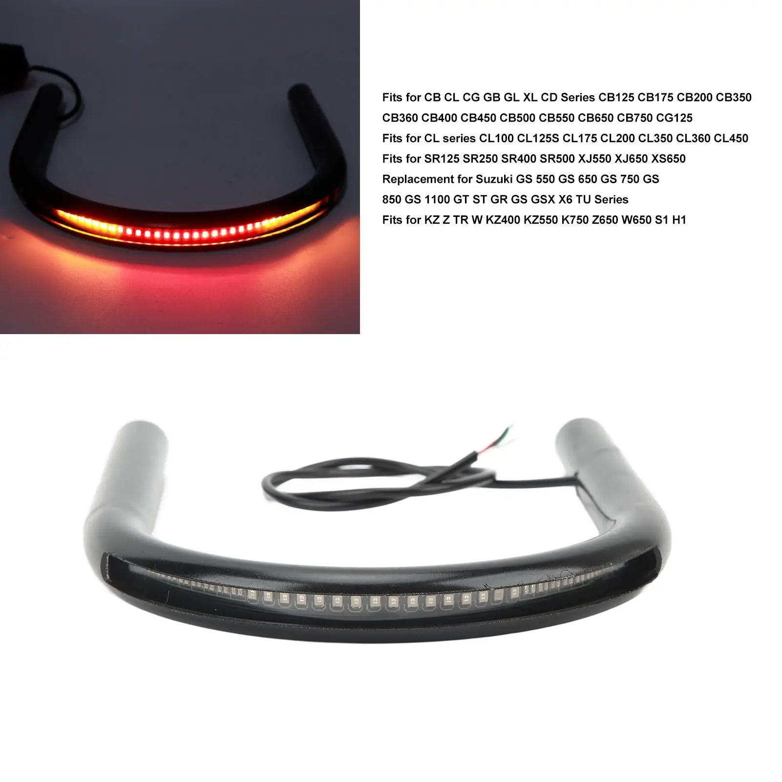 Rear Brake Turn Singal Light Anti Deformation Rear Frame Hoop Light High Strenght 20mm Diameter for motorcycle