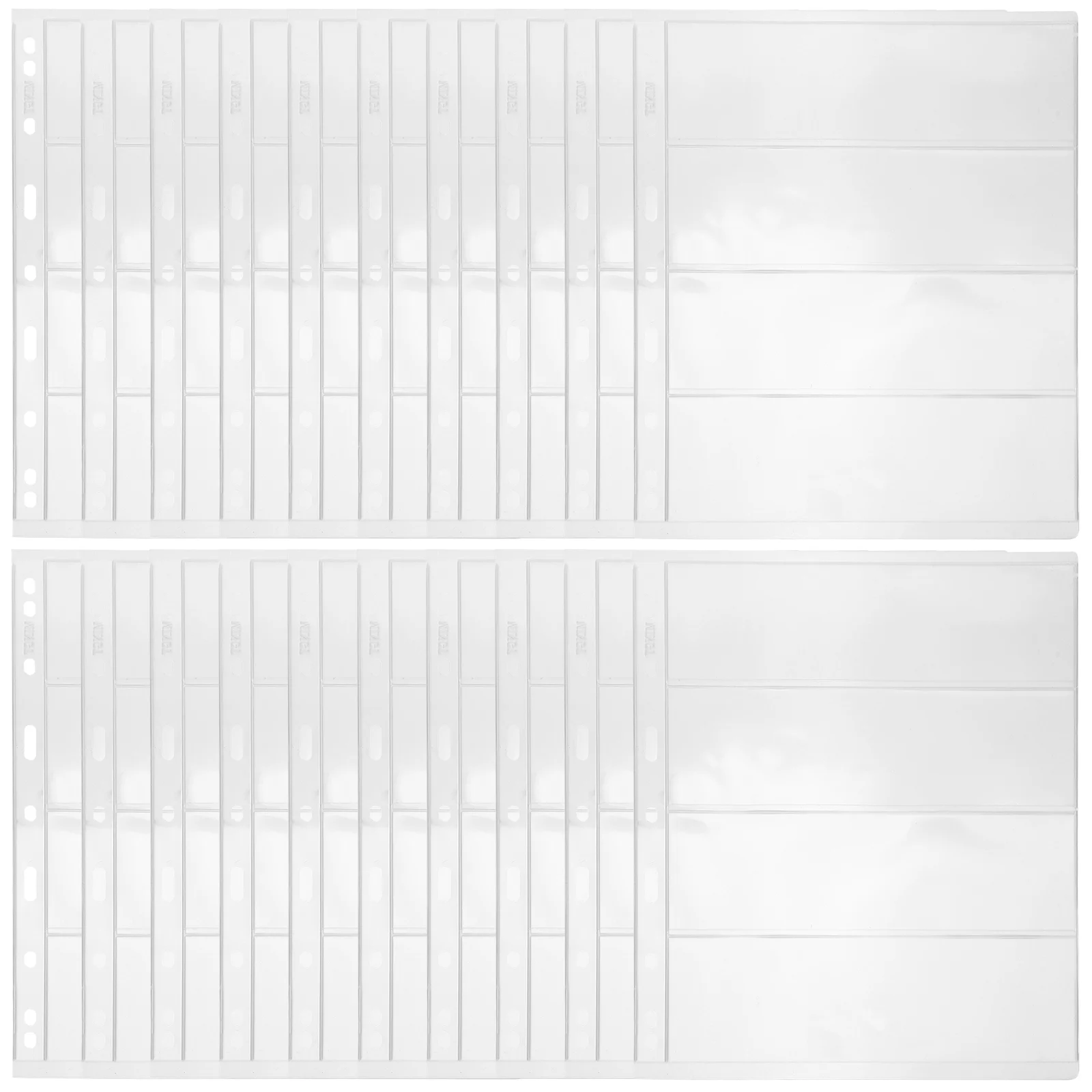 

20 Sheets Transparent Banknote Sleeves Clear Stamp Pages for Album Standard Edition Pvc Collecting Collection Binder