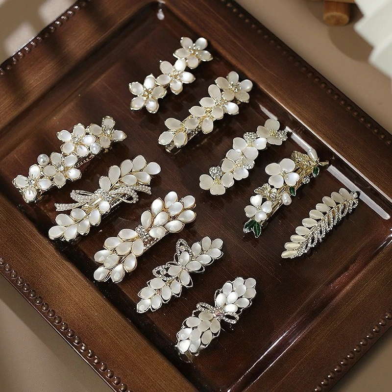 1 European style elegant flower studded diamond hairpin set suitable all seasons for dinner/wedding styling hairbows for girls