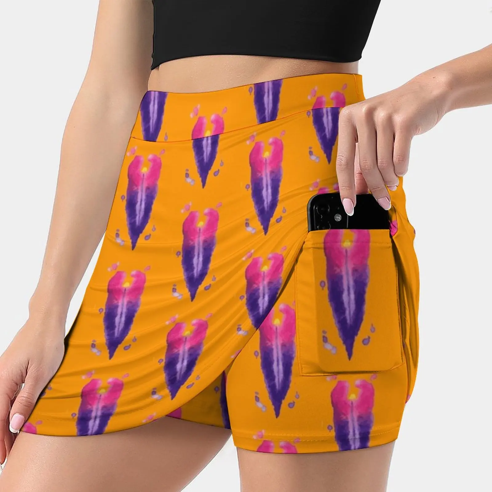 Vybrant Women Mini Skirt Two Layers With Pocket Skirts Sport Fitness Running Skorts Vibrant Grace Frankie Jane Fonda Lily