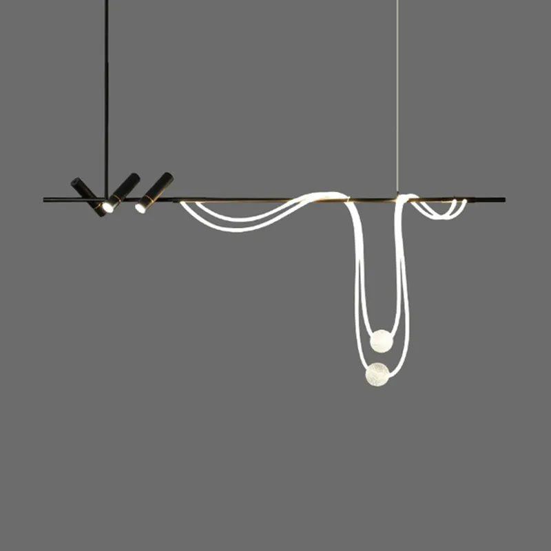 

Nordic Minimalist Led Ceiling Chandelier Black for Kitchen Dining Living Room Center Table Pendant Lamps Decor Lighting Lusters