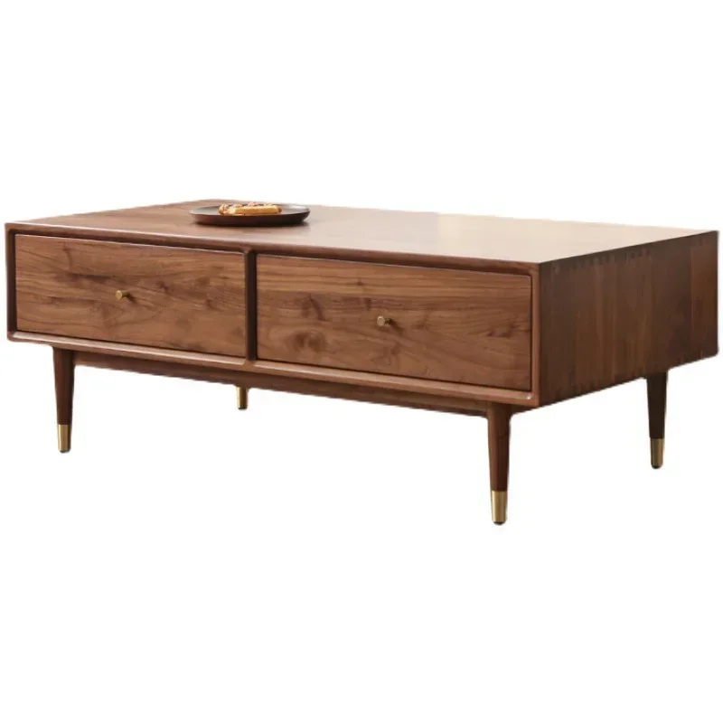 

Nordic simple black walnut living room coffee table, small apartment living room light luxury coffee table