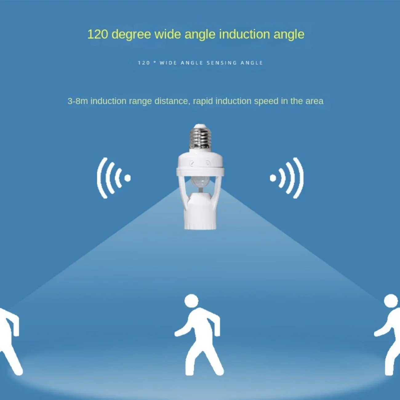 E27 Portalampada PIR Induzione Sensore di movimento Adattatore Base della lampada Interruttore automatico Tempo di ritardo regolabile Lampadina