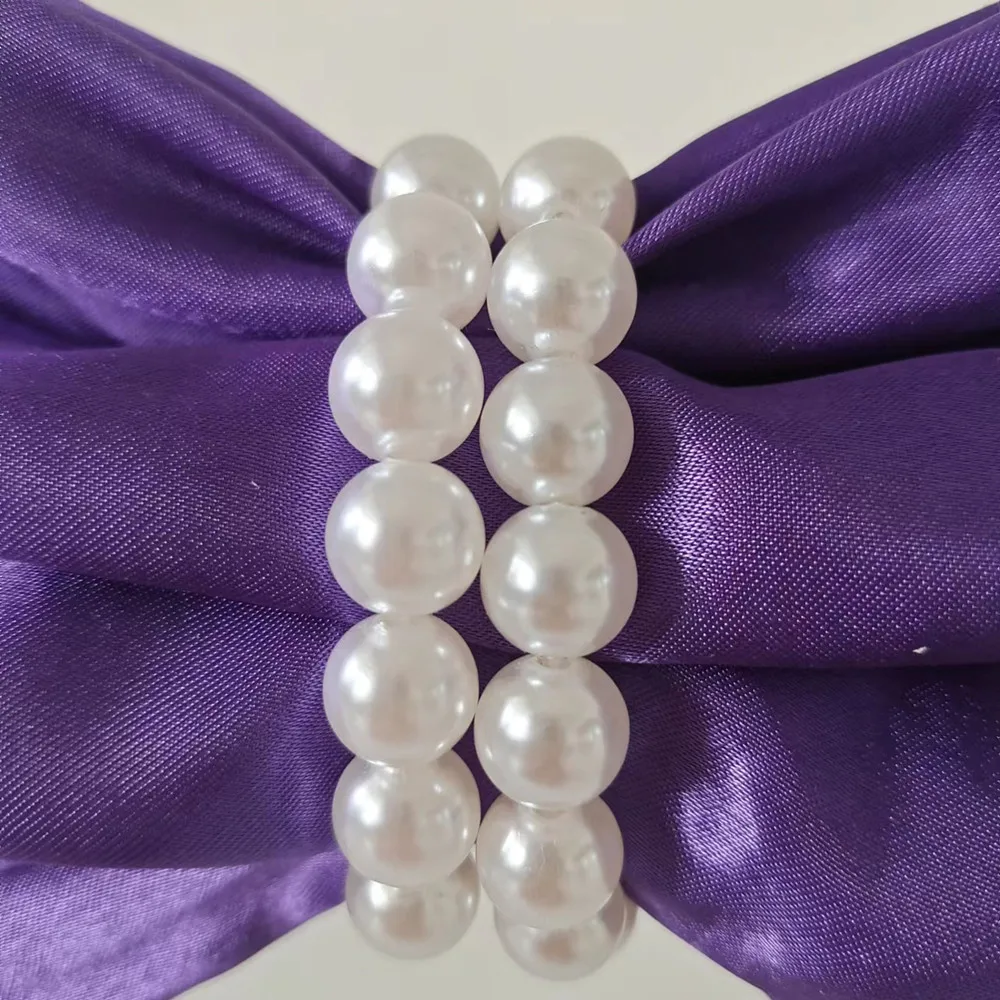 20pcs Chiavari Satin Chair Band Sash With Pearl Buckle For Wedding Party Decoration