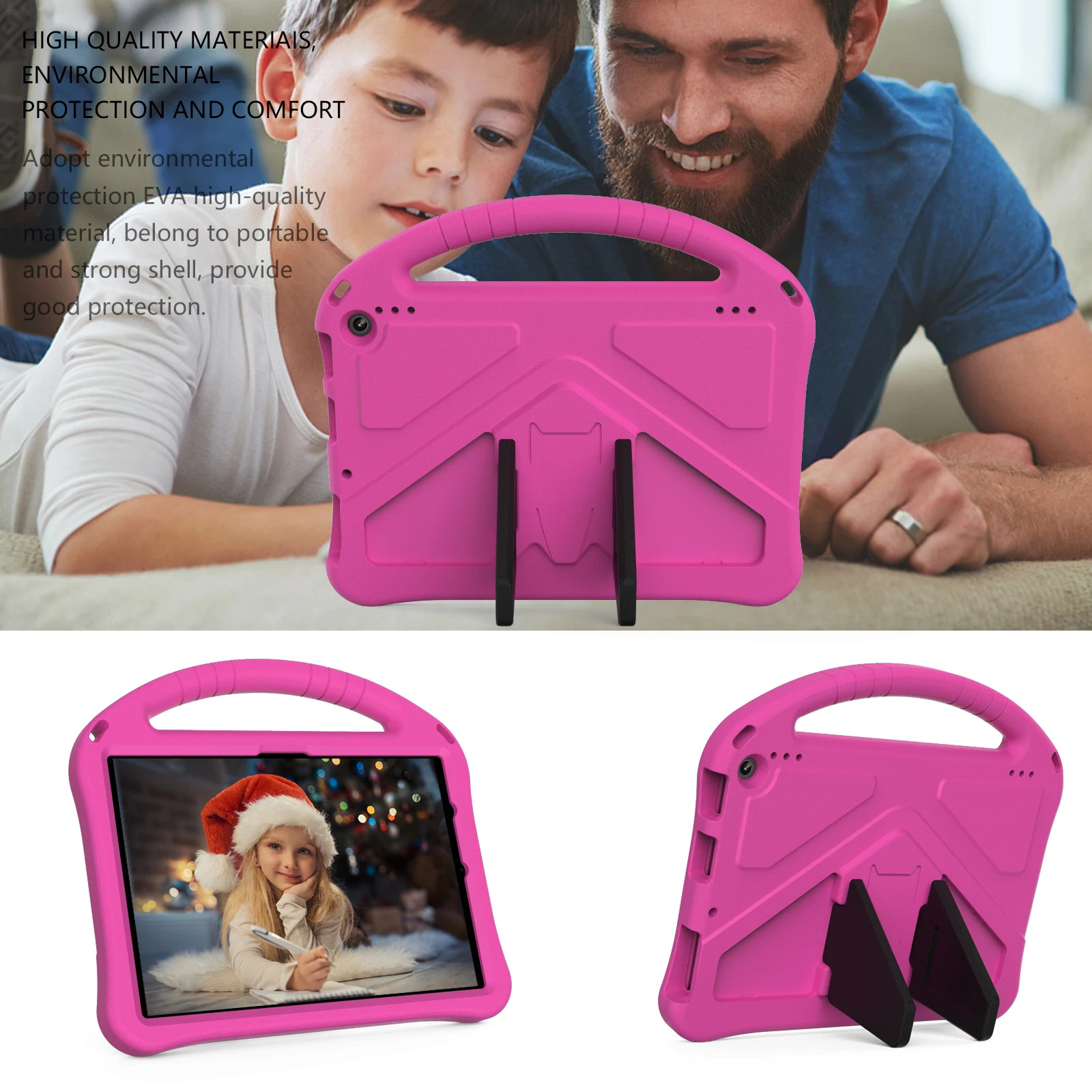 Kids Case for Amazon Fire HD 10 (10.1 inch) 2023 EVA Shockproof Protective Hand-held Tablet Stand Cover for Amazon Fire HD 10 view 6
