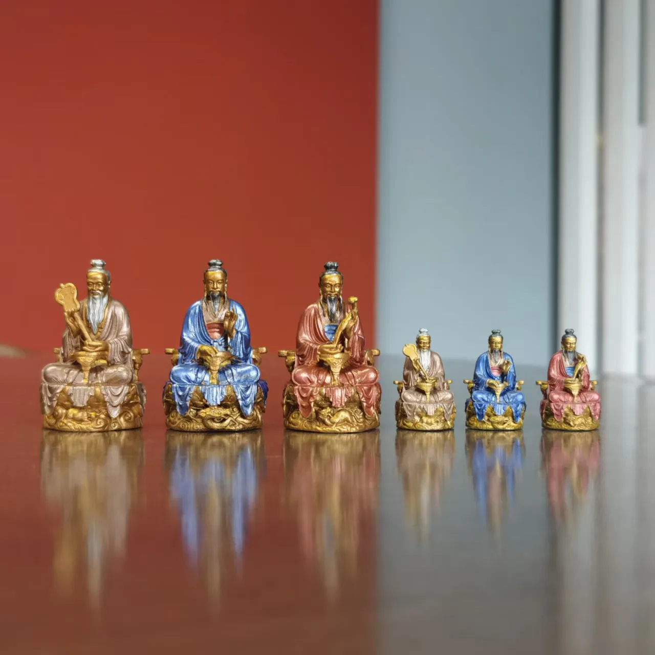 Spot Goods Large Sanqing Tianzun Solid Pure Hand Painting Moral Tianzun Yuanshi Tianzun Lingbao Tianzun Taoist Court