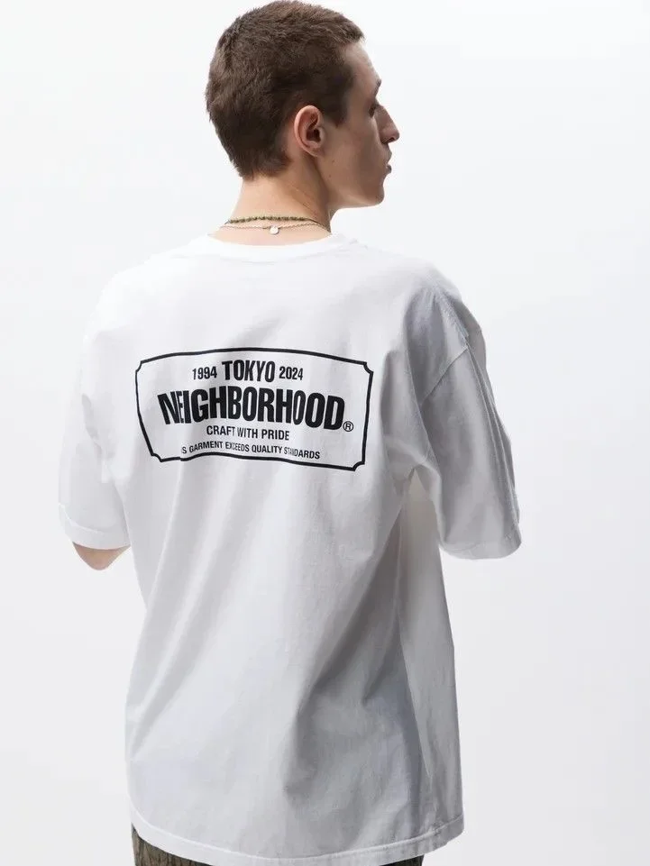 Camiseta japonesa de Tokyo Neighborhood Craft With Pride para hombres y mujeres, camiseta holgada de algodón NBHD en blanco y negro, camiseta informal, camisetas de moda