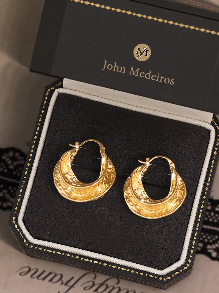 ジョン・メデイロス 不規則な幾何学模様のメタルイヤリング 高級感のあるラペルピン イヤースタッド カジュアルで純粋な色のイヤリング