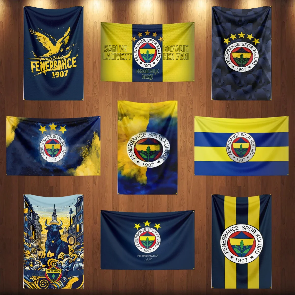 90x150CM juego de fútbol FC Fenerbahces 1907 bandera poliéster impresión Digital Banner para decoración garaje o puerta exterior