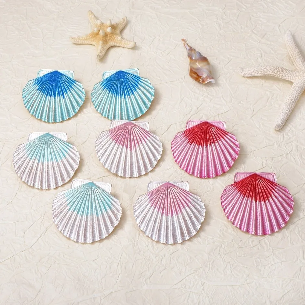 Stainless Steel Conch Shell Earrings Studs Hypoallergenic Colorful Ocean Style Ear Studs Exquisite Chic Sea Beach Earrings