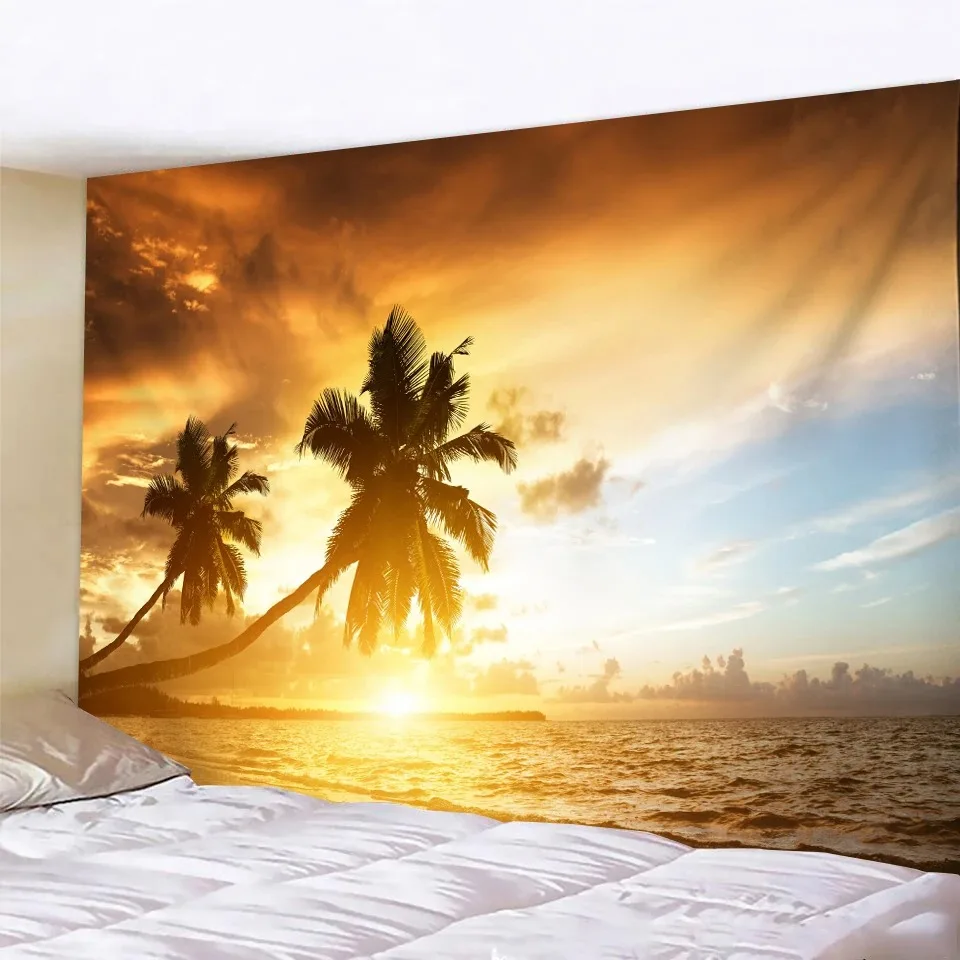 Hawaii beach pattern tapestry home decoration room wall background cloth house living room dormitory bedside hanging cloth