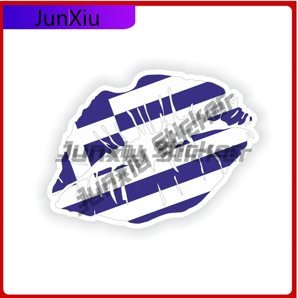 

Greece Flag Lips National Emblem Sticker Travel Stickers And Decal Funny Decorations For Pictures Automotive Custom Made Suv Win