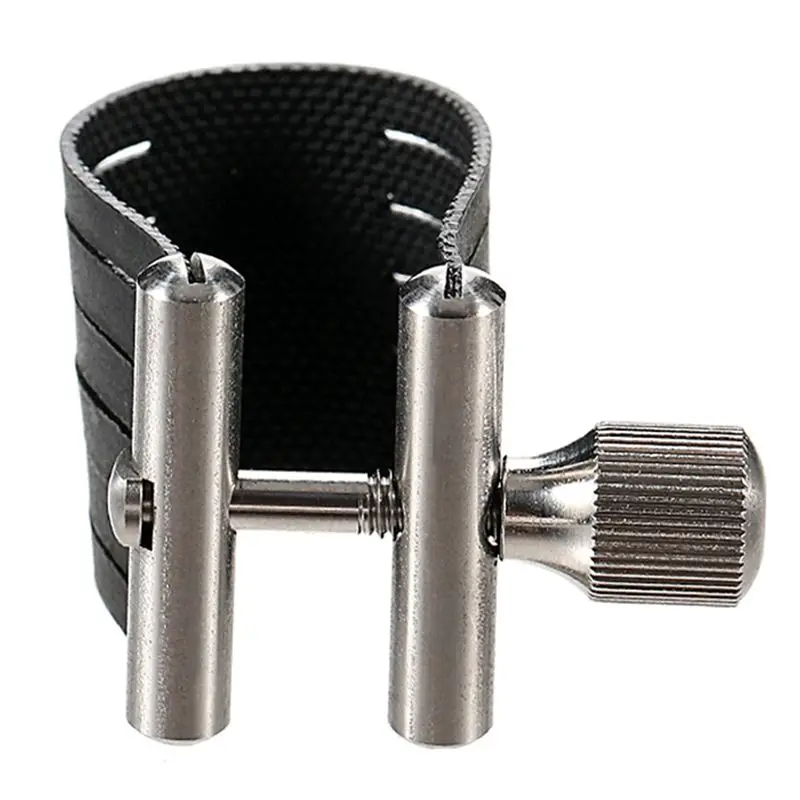 AEF6-Saxophone Ligature Fastener Compact Leather Ligature For Alto Saxophone Mouthpiece