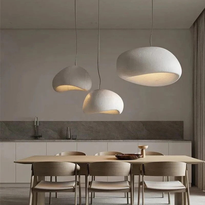 

Nordic Wabi Sabi Pendant Lamps Dining Room Lighting Modern Living Room Bedroom LED Ceiling Chandelier Loft Lustre Hanging Lights