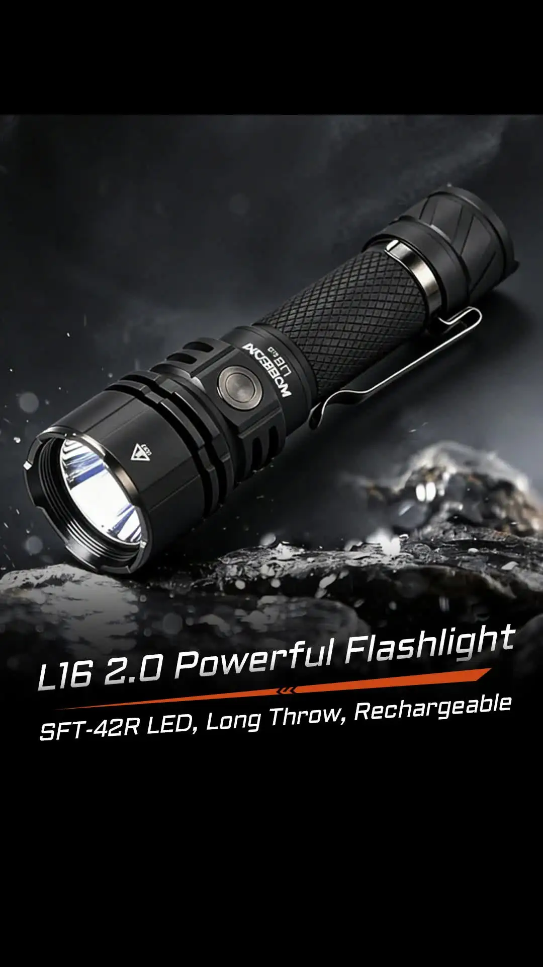 ACEBEAM L16 2.0 SFT42R 전술 손전등 장거리 713M 3000LM 듀얼 스위치