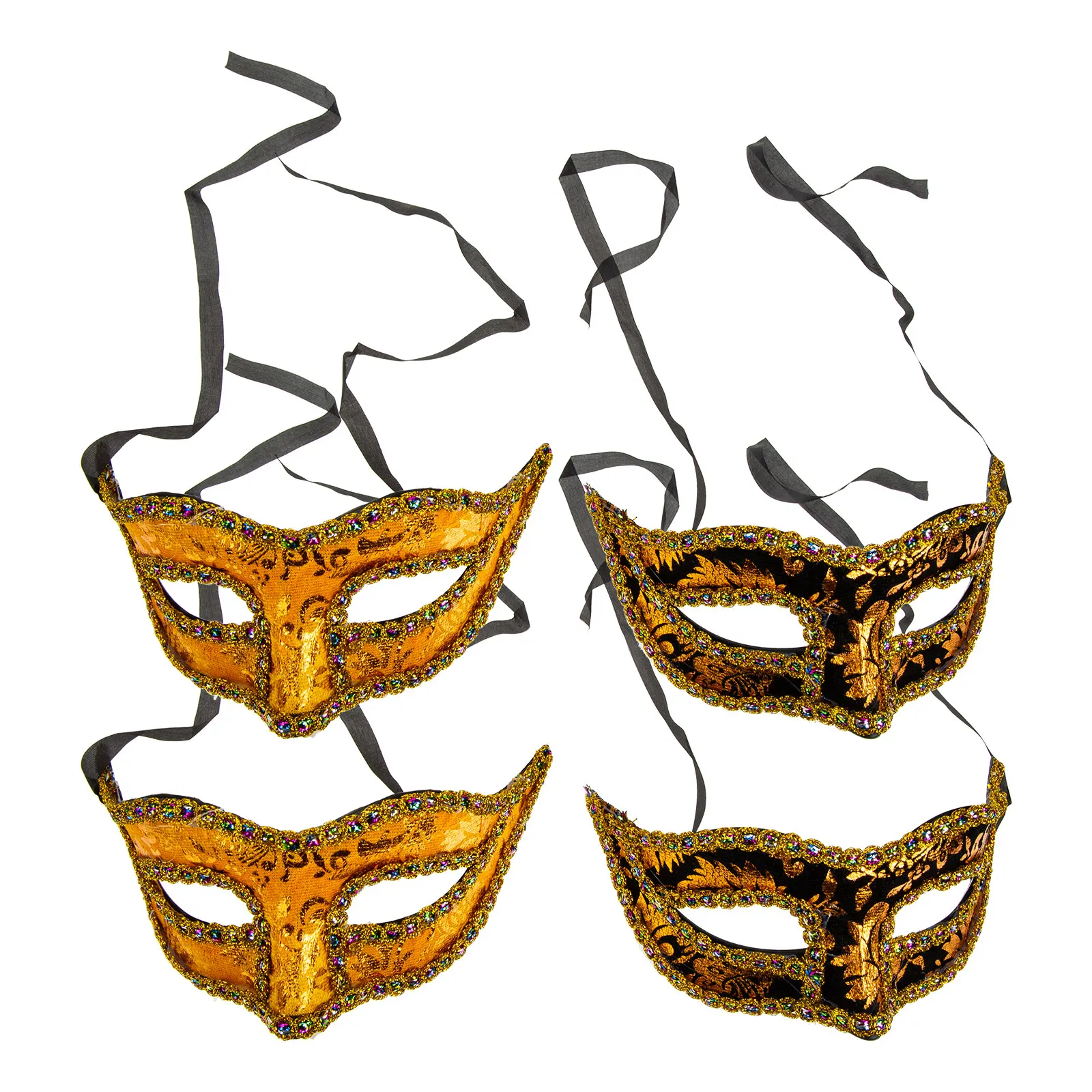 

4pcs Masquerade Mask Men'S Costume Party Venetian Face Mask For Halloween Carnival Cosplay Ball Festival Decor Accessory