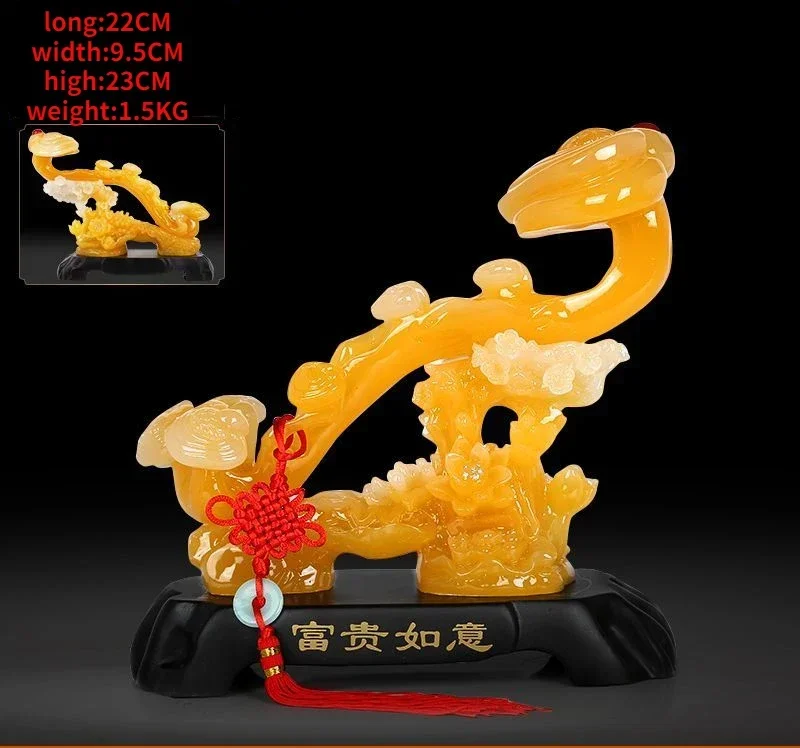 Creative Mascot Resin Imitation Jade Ruyi Ornaments Crafts Home Decor Desk TV Cabinet Figurines