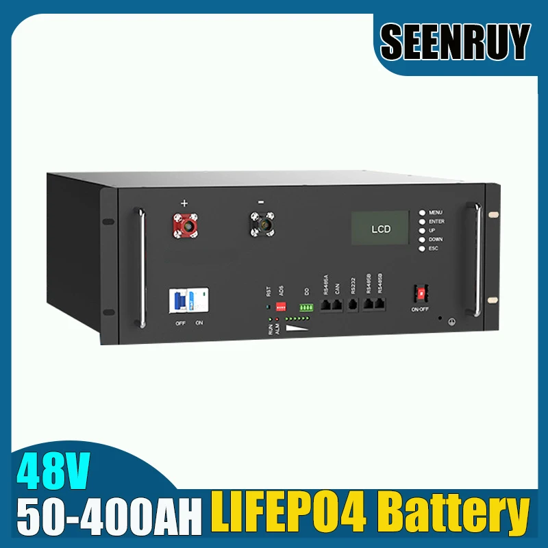 SEENRUY 48V 50AH 100AH 150AH 200AH 300AH 400AH with BMS 100A 200A for Home Energy Storage System UPS Emergency Power