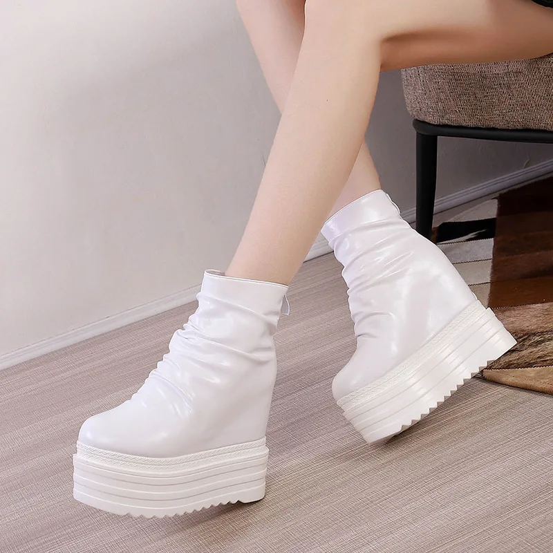 2023 Autumn New Fashion Women's Short Boots Women's High-heeled Shoes Ultra-high Bottom High-heeled Round Toe Women's Shoes