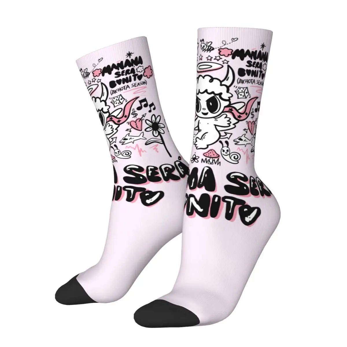 90s Manana Sera Bonito Bichota Karol G T cosy Unisex Socks,Hiking Happy 3D printing Socks,Street Style Crazy Sock