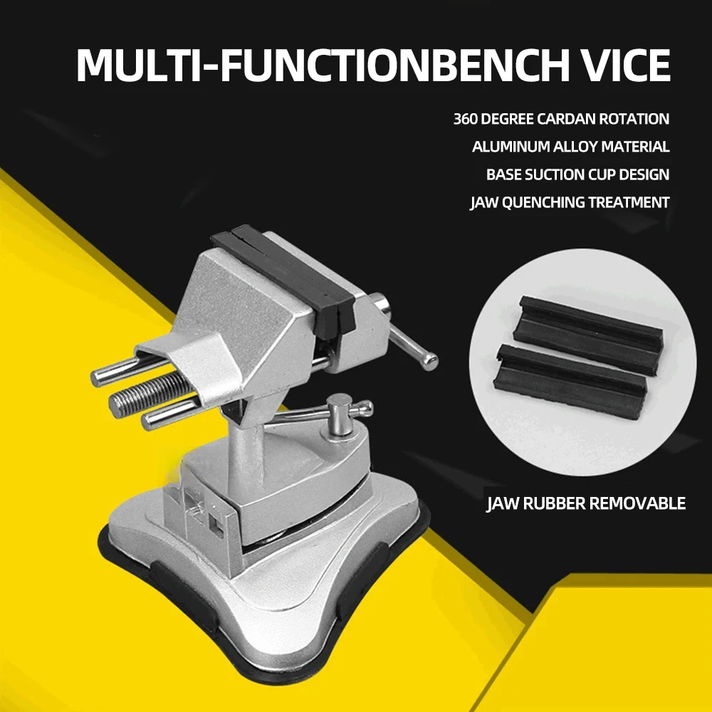 Für Saugnapf-Schraubstock, Schraubstock aus Aluminiumlegierung, 360-Grad-Drehbar, echtes Glas, Haushalt, multifunktional klein