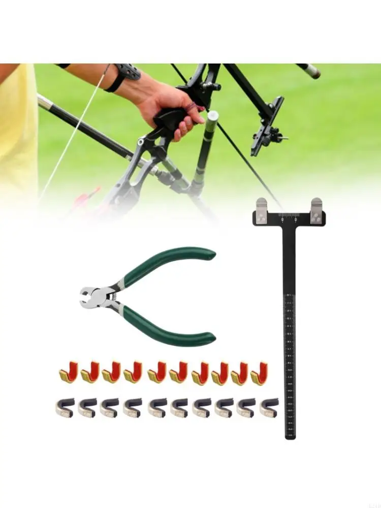 Square Ruler with Plier Brass Nocks Point Outdoor Office Garden Indoor Bows Ruler Pliers Set Measurement Tool