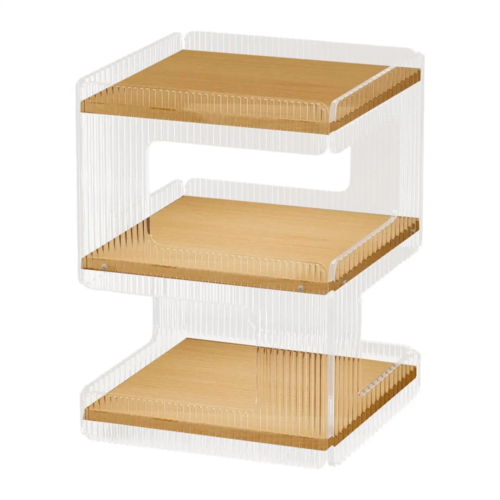 

Acrylic End Table Storage Shelf NightStand Couch Table for Office Bedroom Bathroom Dorm