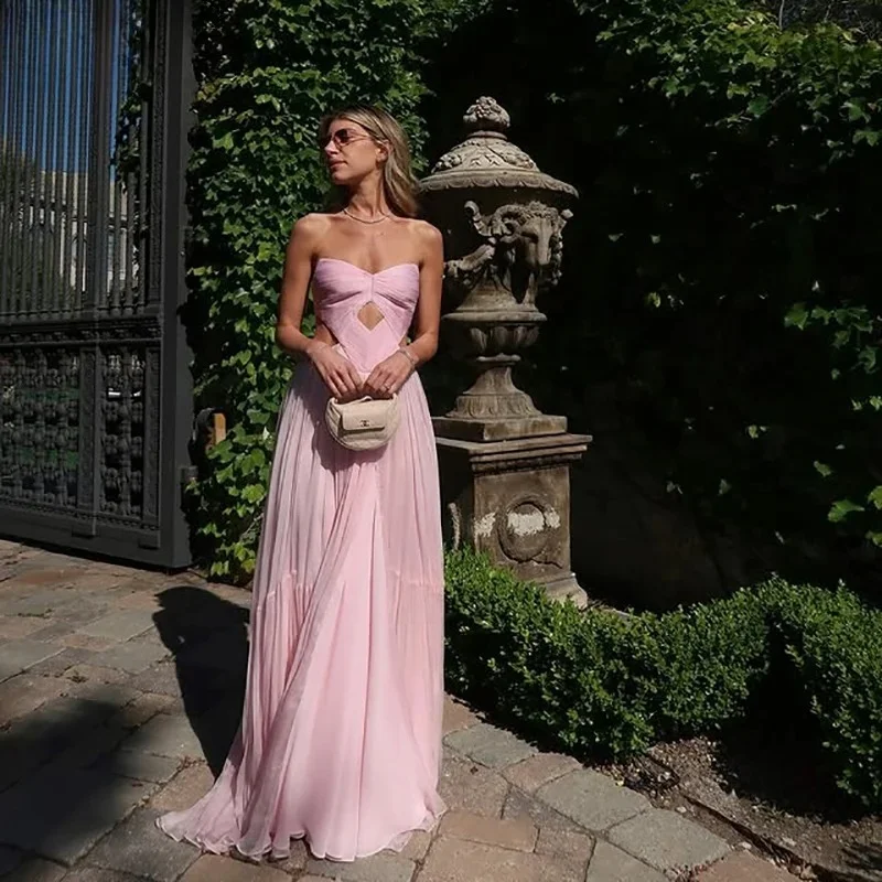 

A-line Chiffon Prom Dress Sleeveless Sweetheart Long Evening Dresses Formal Occasion Gown Robe De Soirée Customized