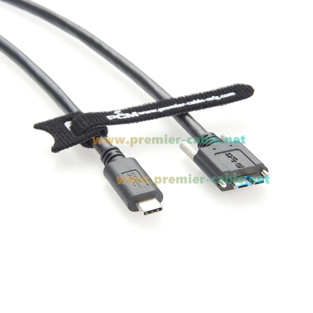 ネジロックパネルマウント USB C - Micro USB 3.0 ケーブル USB3.1 Gen2.2 Type C - Micro B コード マシンビジョン産業用カメラ用