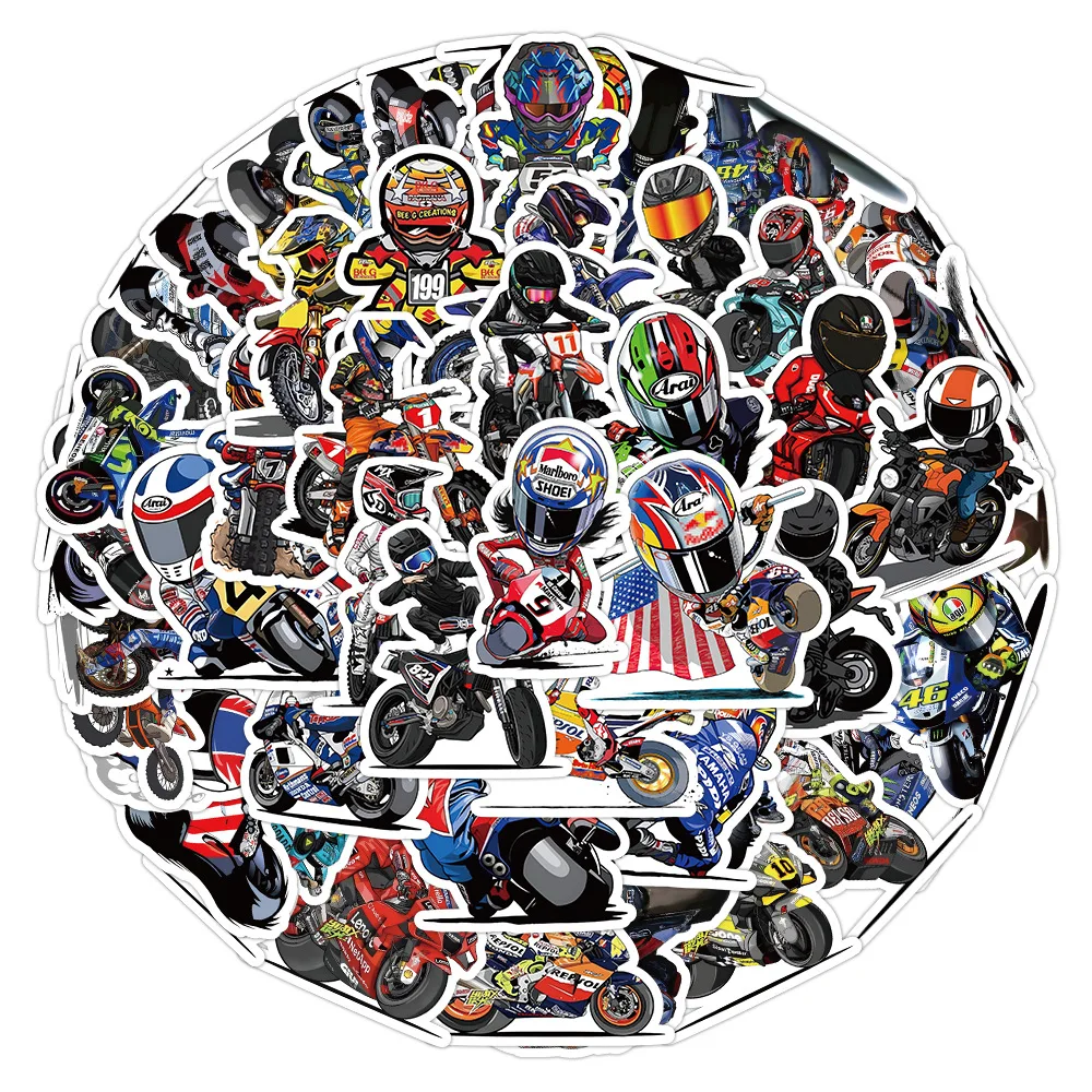 50Pcs/Pack INS Novelty Motorcycle Eyes Socks Friendship Astronaut Stickers PVC Waterproof Stickers Decals For Kids Toys Gifts