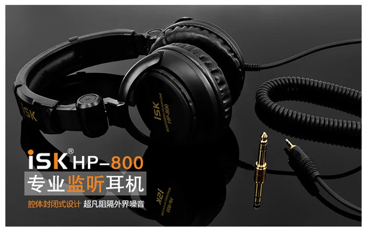 الأذنية الأصلية ISK HP800 ستوديو رصد استوديو DJ سماعة عقال Hifi باس سماعة سماعة Fone De Ouvido Ecouteur