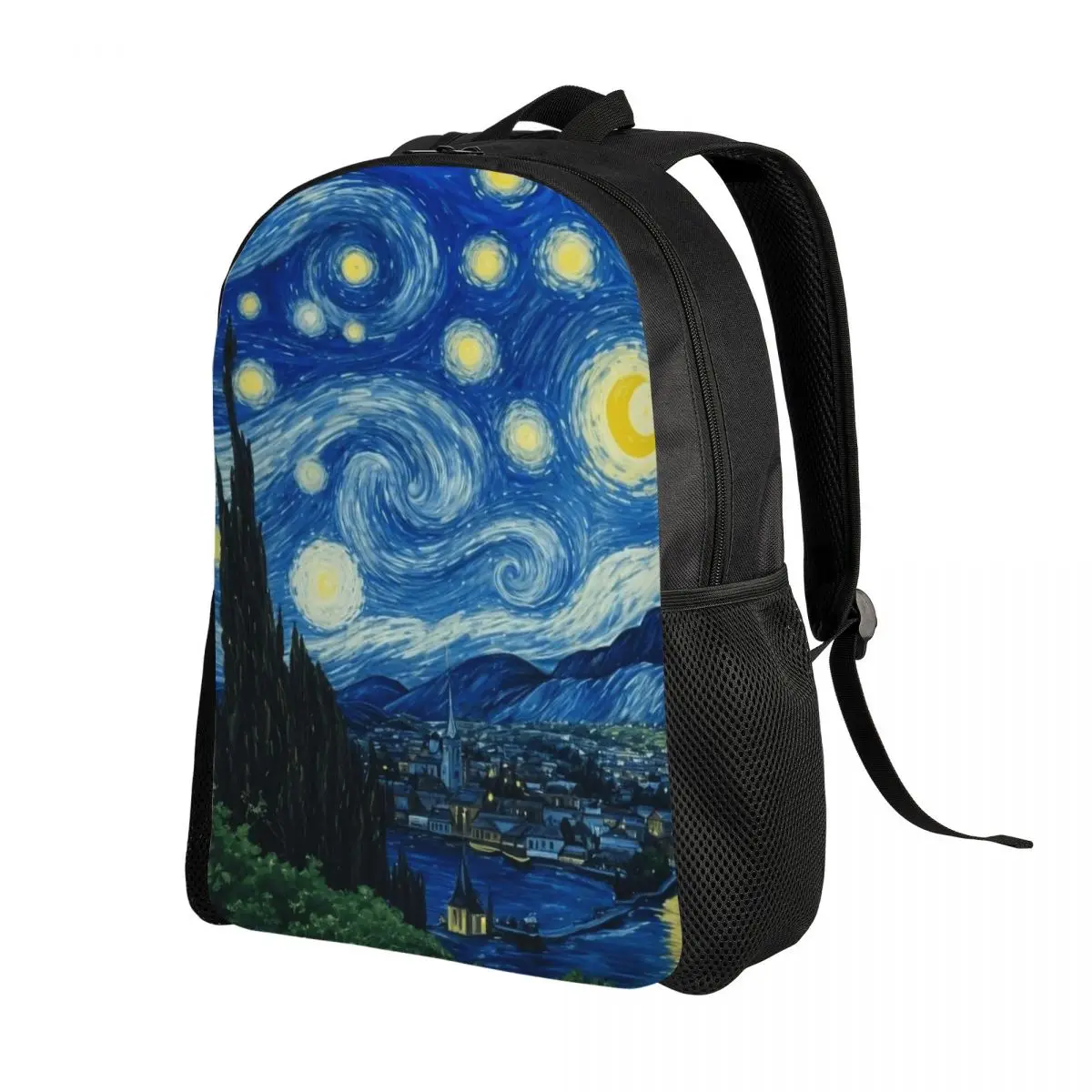 Vincent Van Gogh Starry Night Star Famous Oil Painting Backpack Daypack Large Capacity Boy Girl BookBag School Bag Shoulder Bags