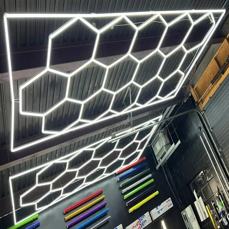 High Quality Easy Installation Honeycomb Hexagon Lighting Car Care Beauty Bright Led Shop Lights Dropshipping