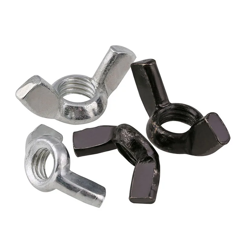 M3 M4 M5 M6 M8 M10 M12 Baja Karbon Seng Putih/Seng Hitam Mur Sayap Kupu-kupu Mur Pengencang Tangan 3/5/10/20 Buah