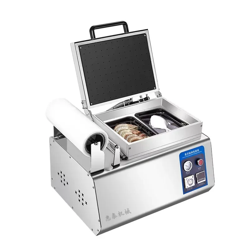 Food Vacuum Sealing Film Machine Commercial Use Semi-Automatic High-Accuracy Beef Salmon Seafood Shrimp Pork Fresh