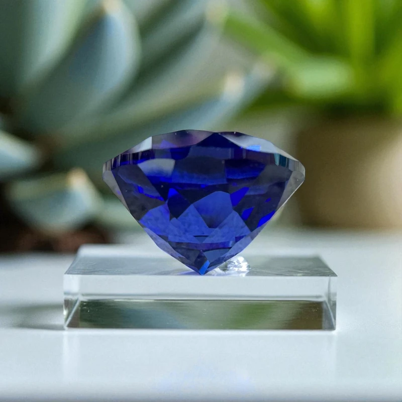 Im Labor gezüchteter Saphir, runder Schliff, königsblauer Edelstein, wählbar, AGL-Zertifikat, besteht den Diamanttester, für die Herstellung von Schmuck zum Selbermachen – Detail 6